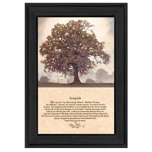 Trendy Décor 4U "Living Life" Framed Wall Art, Modern Home Decor Framed Print for Living Room, Bedroom & Farmhouse Wall Decoration by Bonnie Mohr