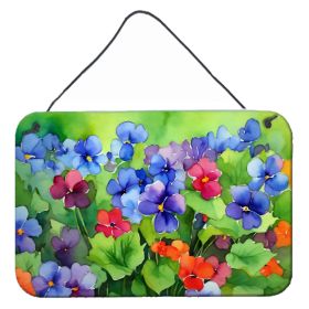 NEW Illinois Violet in Watercolor Wall or Door Hanging Prints Aluminum Metal Sign Kitchen Wall Bar Bathroom Plaque Home Decor, 8HX12W, Multicolor (Default: Default)